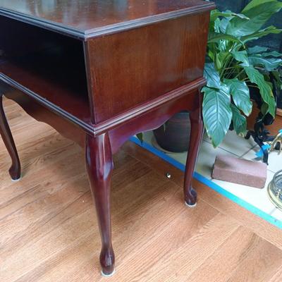 LOT 178L: Wood Side Table with Large Collection of Picture Frames