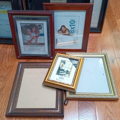 LOT 178L: Wood Side Table with Large Collection of Picture Frames