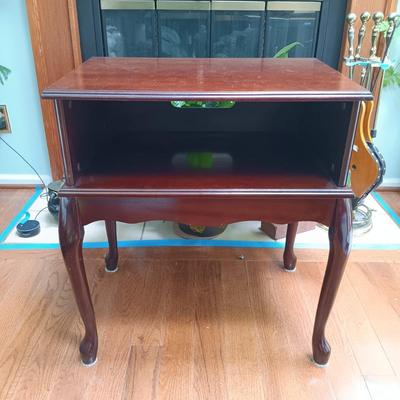 LOT 178L: Wood Side Table with Large Collection of Picture Frames