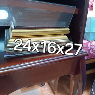LOT 178L: Wood Side Table with Large Collection of Picture Frames