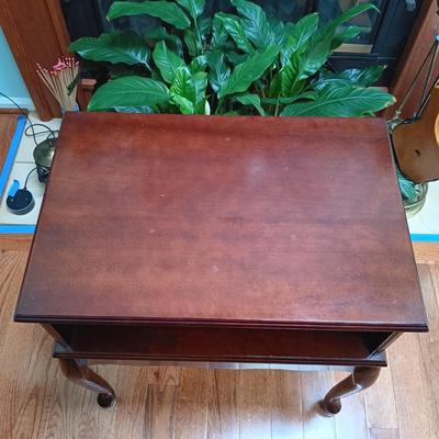 LOT 178L: Wood Side Table with Large Collection of Picture Frames