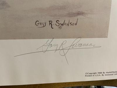Hunting Lesson Lithograph by Gary Swanson Artist Signed 758/950 18" x 24" Unframed Shipped in a Tube.