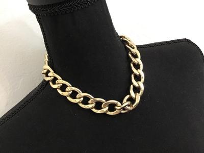 Gold Tone Chunky Link Collar Necklace
