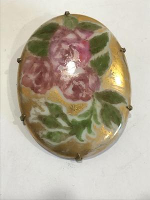 Antique Hand painted Brooch
