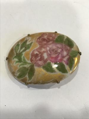 Antique Hand painted Brooch