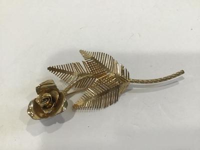 Vintage Metal Rose Pin