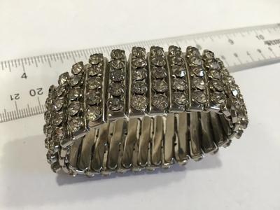 Wide Rhinestone Expansion Bracelet Chunky Rhinestone Nice