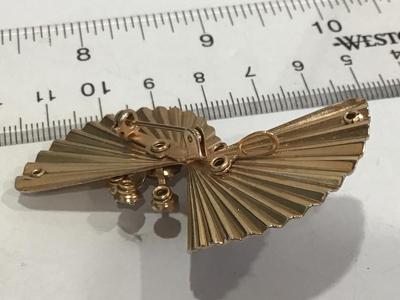 1950 Double Fan Brooch or Pendant Beatiful Rhinestone