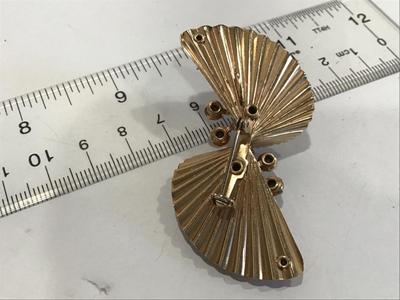 1950 Double Fan Brooch or Pendant Beatiful Rhinestone
