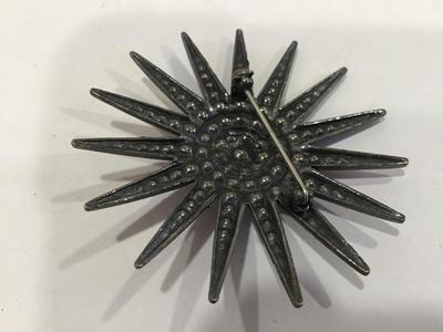 Sunburst Rhinestone Brooch