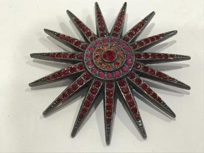 Sunburst Rhinestone Brooch