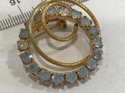Faux Opal Brooch Vintage