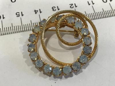 Faux Opal Brooch Vintage