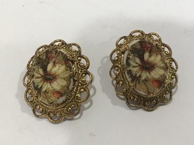 West Germany Sugar Bead Clip on Earrings