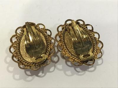 West Germany Sugar Bead Clip on Earrings