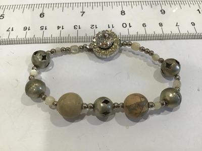 Vintage Bracelet Metal and Rhinestone
