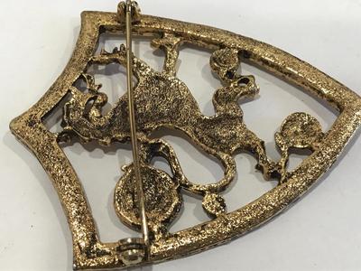 Heraldic Large Crest Brooch
