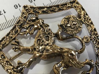 Heraldic Large Crest Brooch