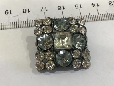 Antique Square Rhinestone Brooch