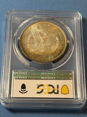 PCGS CERTIFIED 1883-O MS65 GRADED GORGEOUS TONED MORGAN SILVER DOLLAR AS PICTURED. (COIN #8126).