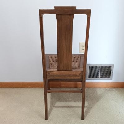 LOT 1: Vintage Drop-Leaf Round Table with Cane Seat Chair