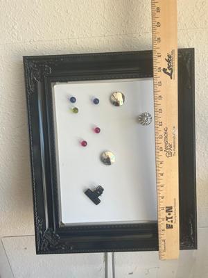 Sale Photo Thumbnail #44: Black framed dry erase board with magnets - see pics for measurements
