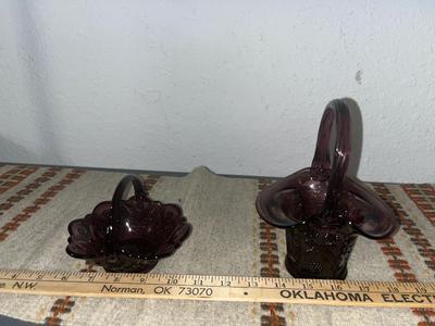 Sale Photo Thumbnail #59: Dark purple Fenton baskets