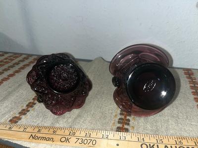 Sale Photo Thumbnail #60: Dark purple Fenton baskets