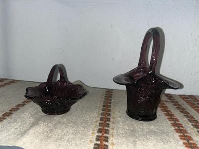 Sale Photo Thumbnail #57: Dark purple Fenton baskets