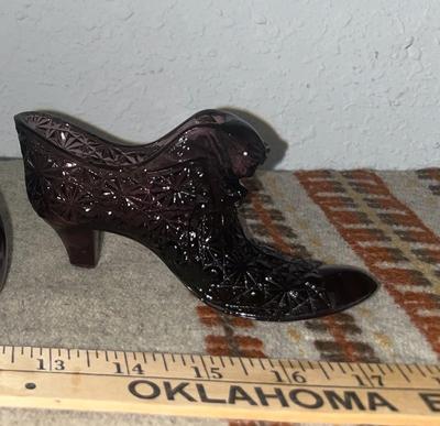 Sale Photo Thumbnail #67: Dark purple Fenton glass shoe