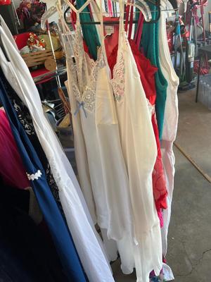 Sale Photo Thumbnail #201: Several dresses, nightgowns, and vintage rompers