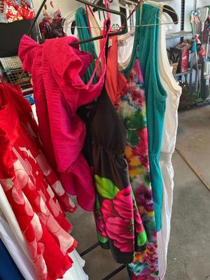 Sale Photo Thumbnail #203: Several dresses, nightgowns, and vintage rompers