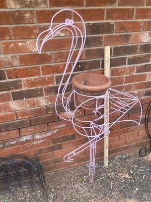 Sale Photo Thumbnail #354: Large wrought-iron flamingo yard décor, stands over 5 ft tall