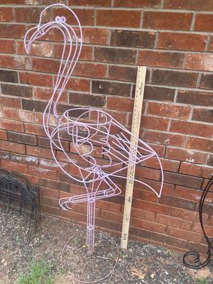 Sale Photo Thumbnail #353: Large wrought-iron flamingo yard décor, stands over 5 ft tall