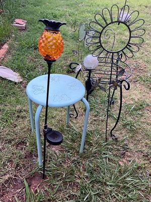 Sale Photo Thumbnail #450: Plant stands and solar lights - see pics for details