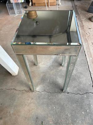 Sale Photo Thumbnail #494: Mirror side table or plant stand - see pics for measurements