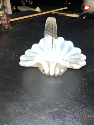 Sale Photo Thumbnail #507: Larry Laslo Vintage 1982 Mikasa Glass iridescent basket