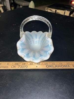 Sale Photo Thumbnail #506: Larry Laslo Vintage 1982 Mikasa Glass iridescent basket