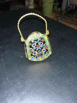 Sale Photo Thumbnail #508: Vintage Cloisonne Purse Christmas ornament