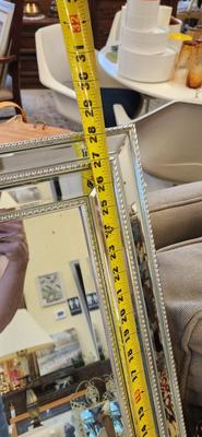 Sale Photo Thumbnail #64: Gorgeous silver beveled framed mirror