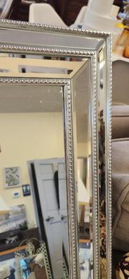 Sale Photo Thumbnail #62: Gorgeous silver beveled framed mirror