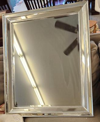 Sale Photo Thumbnail #61: Gorgeous silver beveled framed mirror