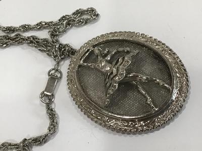 Silver Mesh Ballerina Dancer Large Statement Vintage