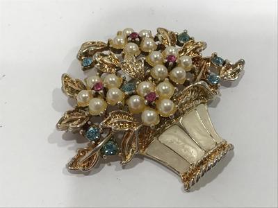 Vintage ROC Brooch Rhinestone Brooch
