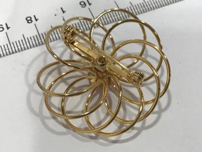 Beautiful Pink Gold Swirl Brooch