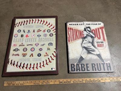 Sale Photo Thumbnail #690: Canvas MLB wall sign, Babe Ruth wall sign