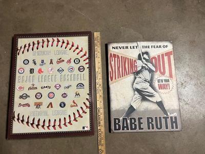 Sale Photo Thumbnail #689: Canvas MLB wall sign, Babe Ruth wall sign