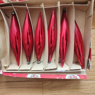 Vintage lot of Christmas tree ornaments Indents, mica, Poland