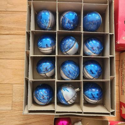 Vintage lot of Christmas tree ornaments Indents, mica, Poland
