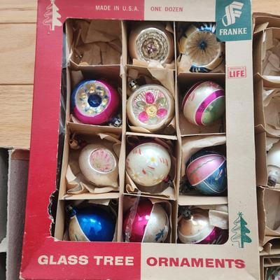 Vintage lot of Christmas tree ornaments Indents, mica, Poland